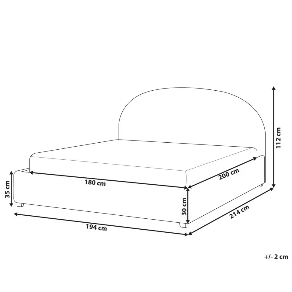 VAUCLUSE - Tweepersoonsbed - Beige - 180 x 200 cm - Polyester