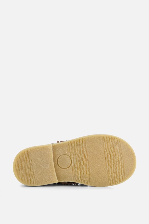 Clic! Enkellaarsjes beige Leer