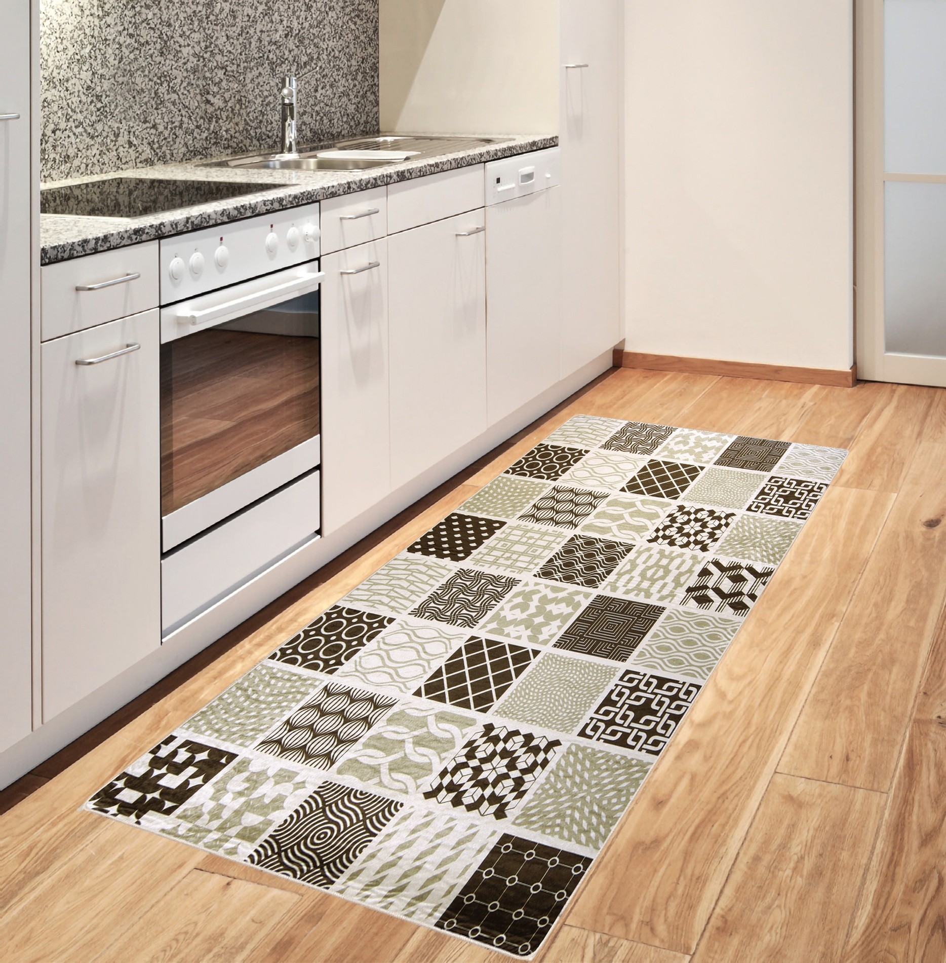 Mani Textile TPS_TREN_00 - Tapis de Cuisine Carreaux de Ciment
