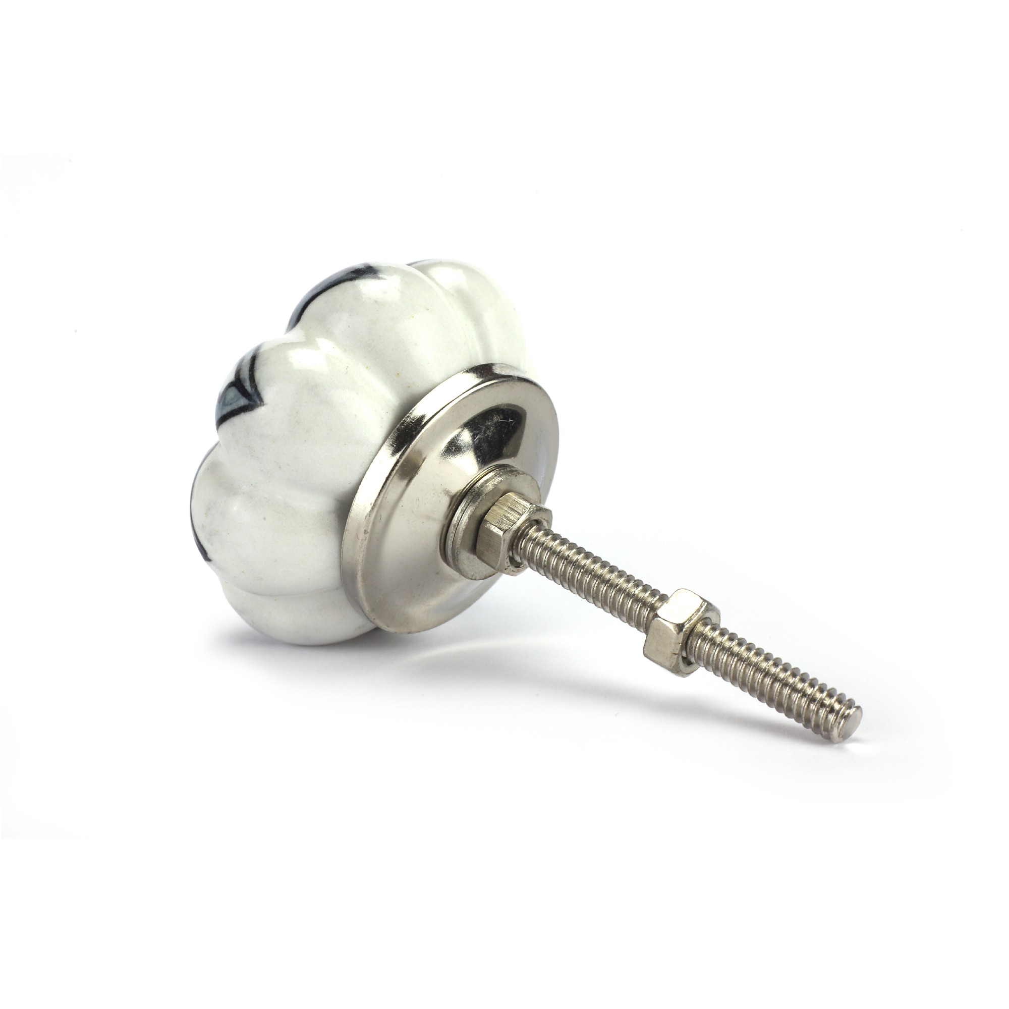 Knauf 'Blume', grau, weiß, Ø 4 cm, H 2,5 cm günstig bestellen