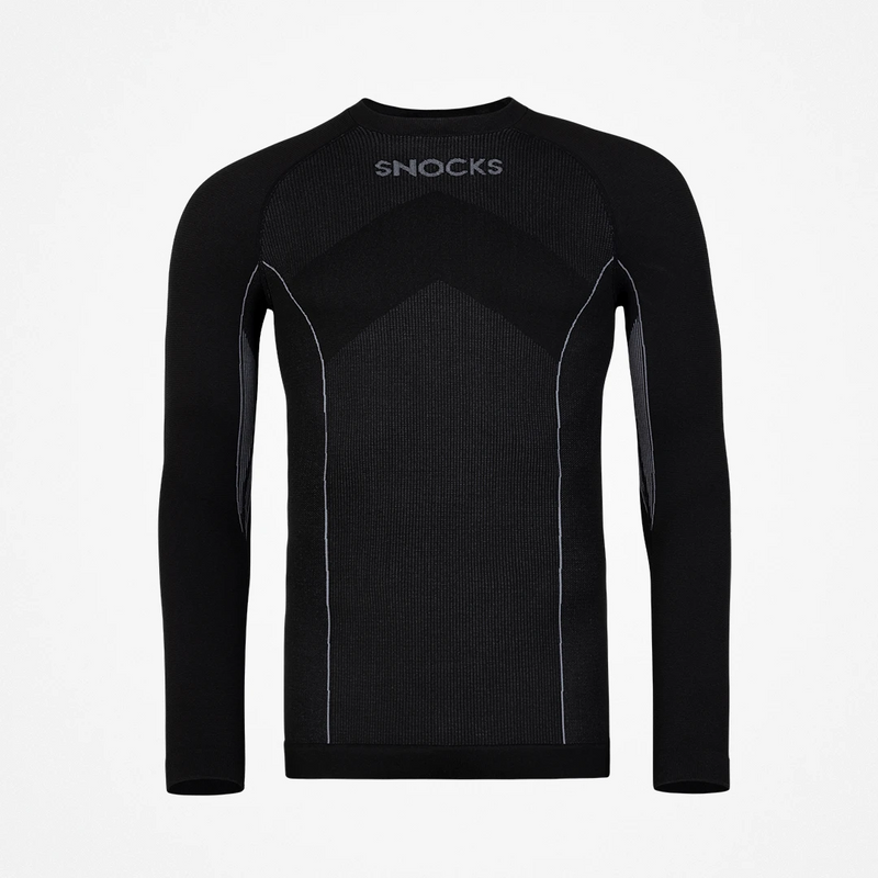 Thermounterhemd Herren aus recyceltem Polyester Schwarz