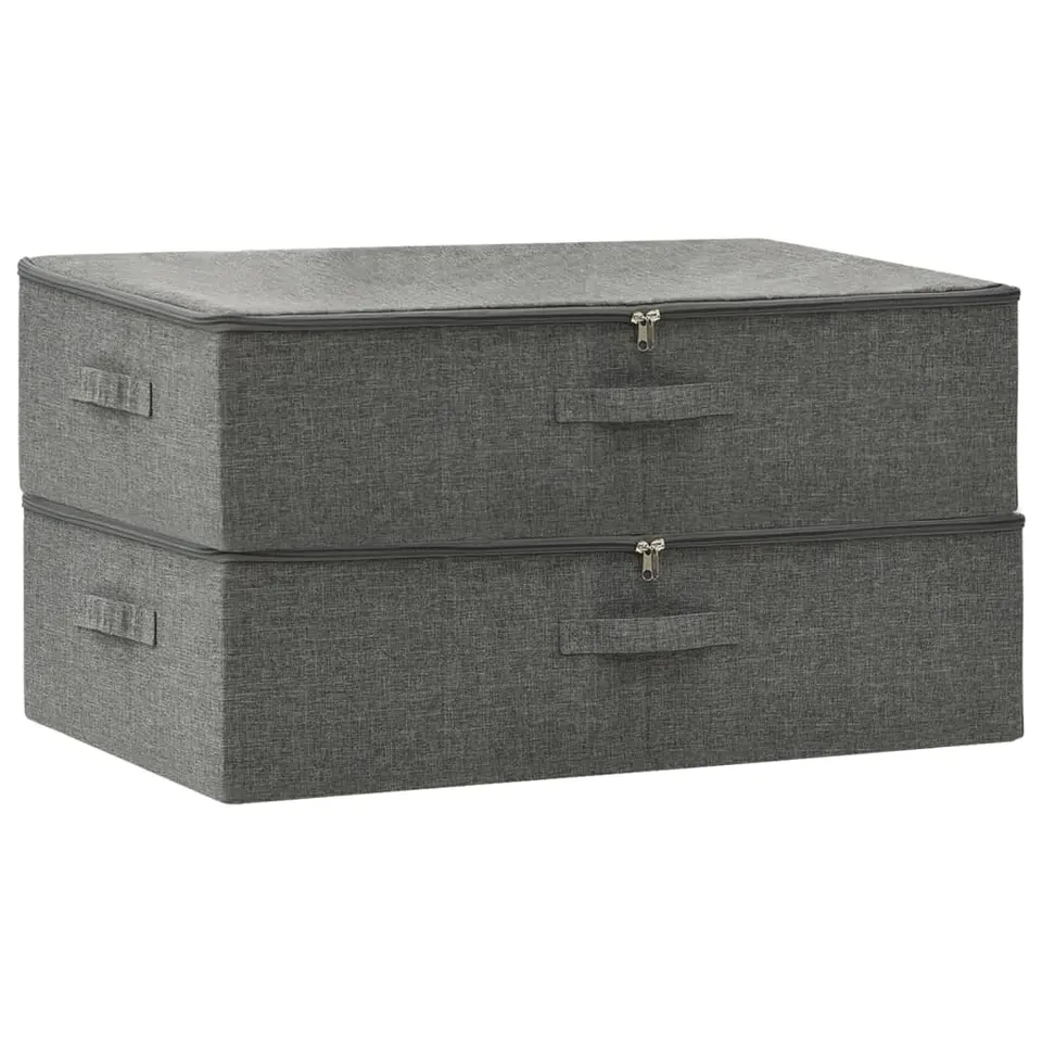 vidaXL - Opbergbox Opbergboxen - Antraciet - Stof - 2 stuks