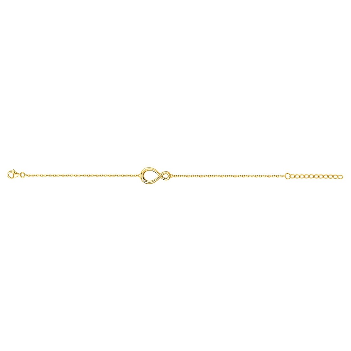 Bracelet souple mono-motif en Plaqué Or avec oxyde de zirconium blanc
