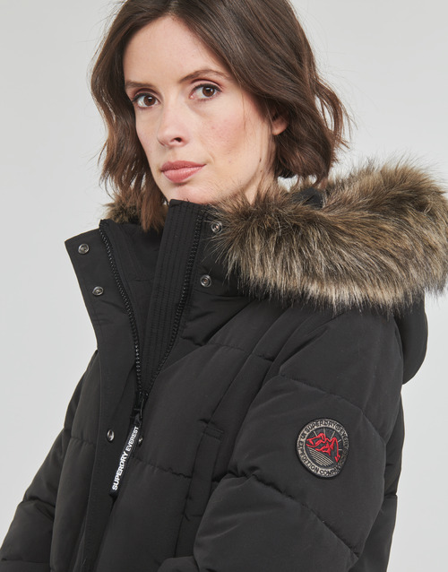 Superdry - EVEREST LONGLINE PUFFER COAT - Noir