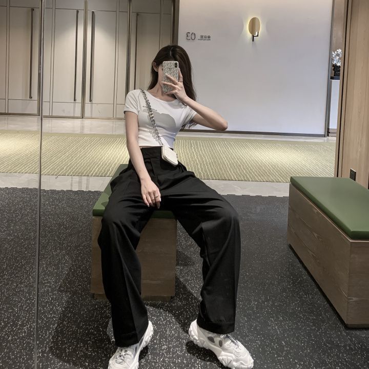 Okalpis - Wijde pantalon met hoge taille