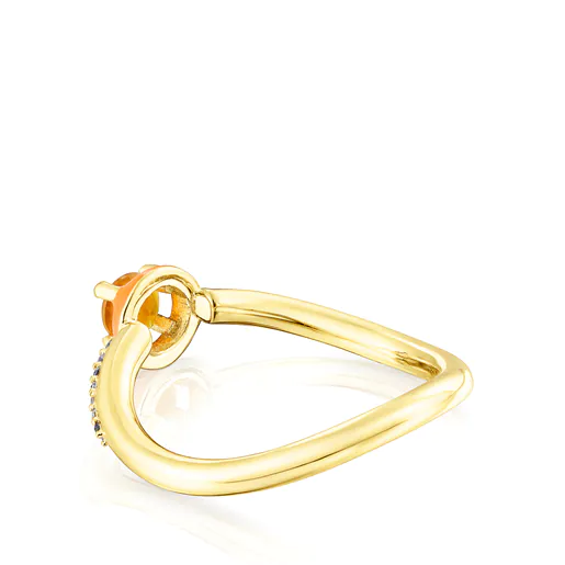 Anel TOUS Vibrant Colors com cornalina e esmalte.