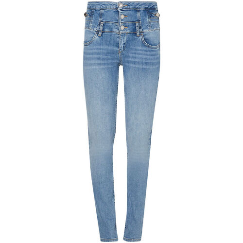 Liu Jo - Vaqueros pitillo Bottom Up con botones Azul