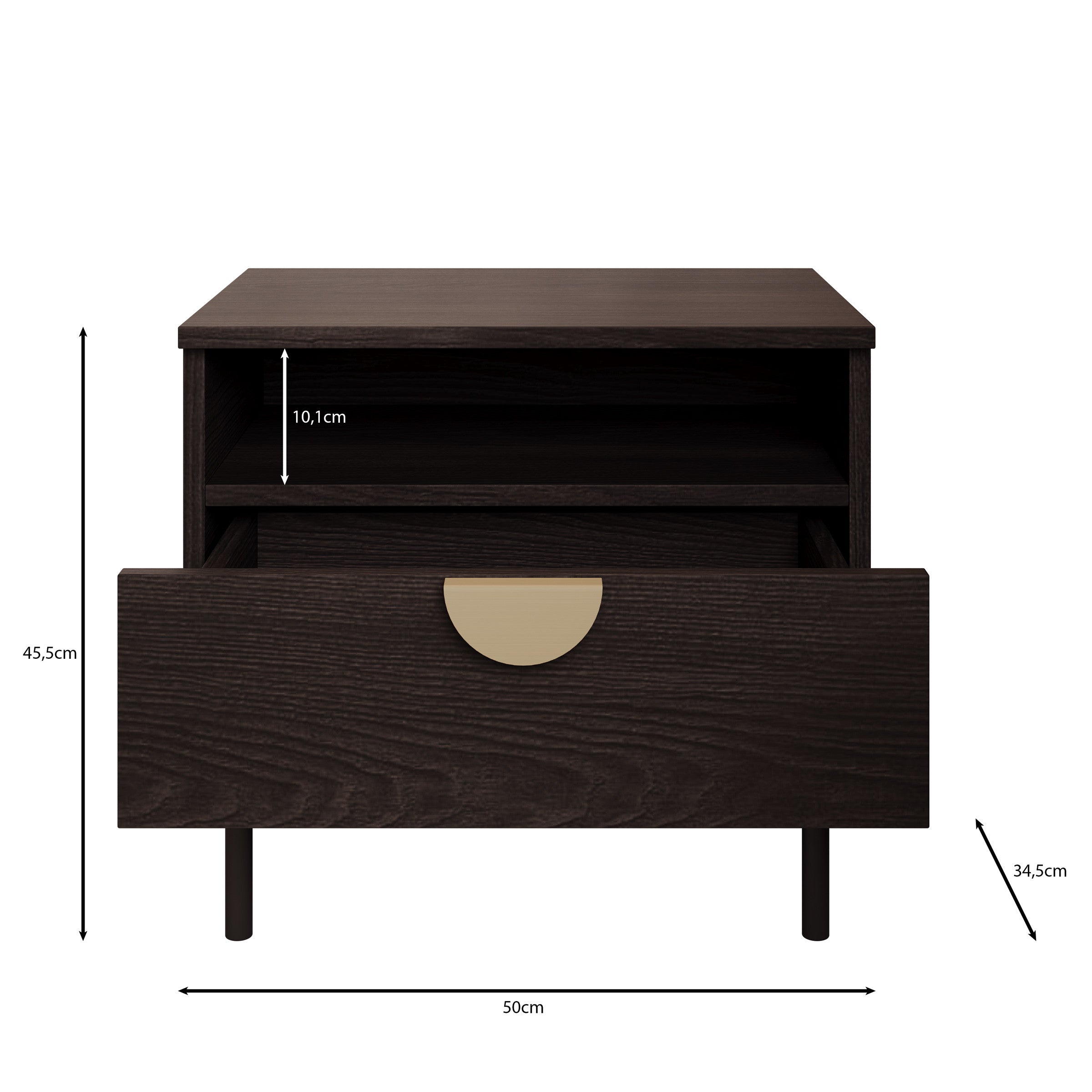 Monor - Nachtkastje set van 2 - Zwart - 50x35x46 cm