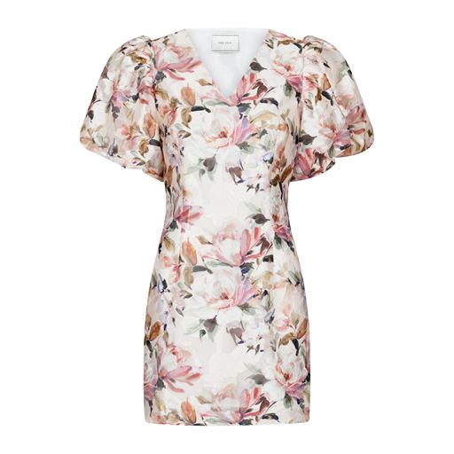Neo Noir Sika Brocade Print Kjole, Creme, 36