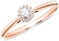 Halo ring in 18 karaat roségoud met Diamanten