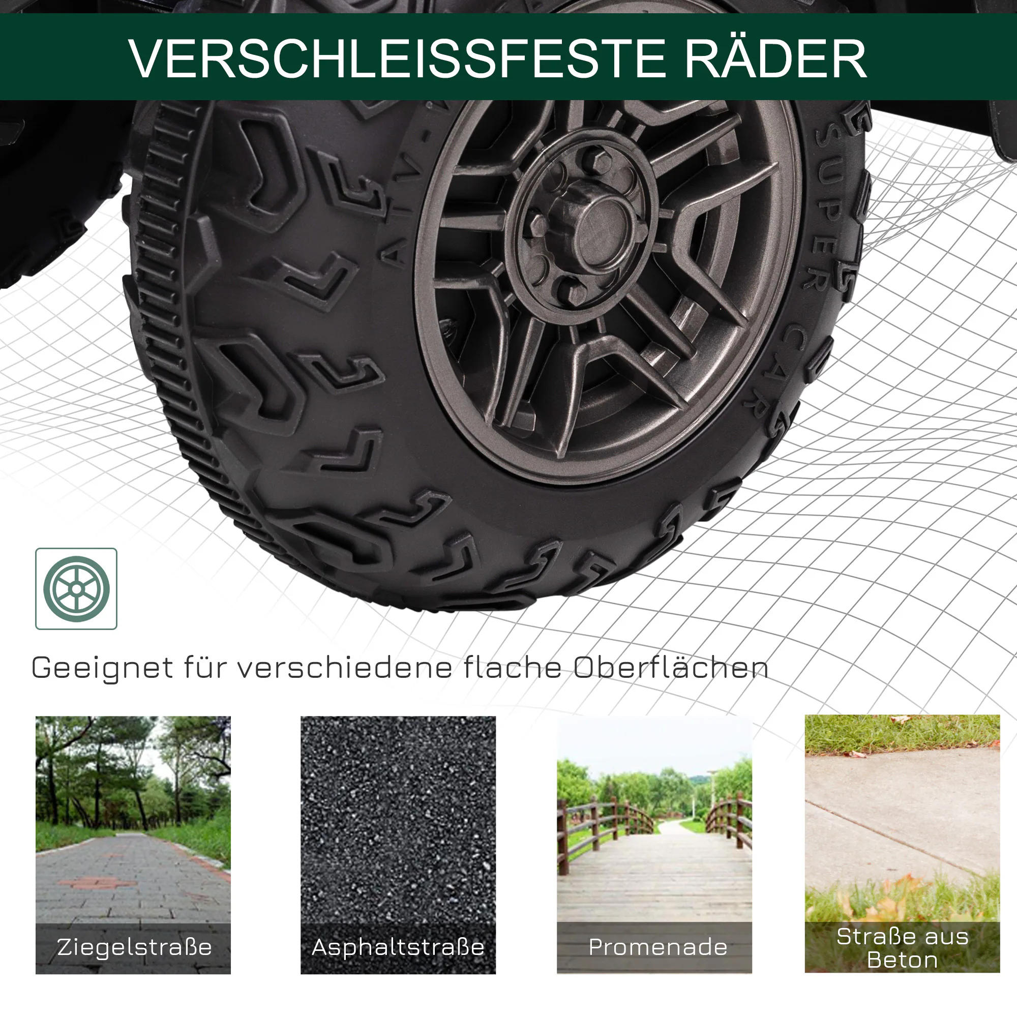 HOMCOM Kinderquad mit Soundeffekte 88L x 45B x 50H cm
