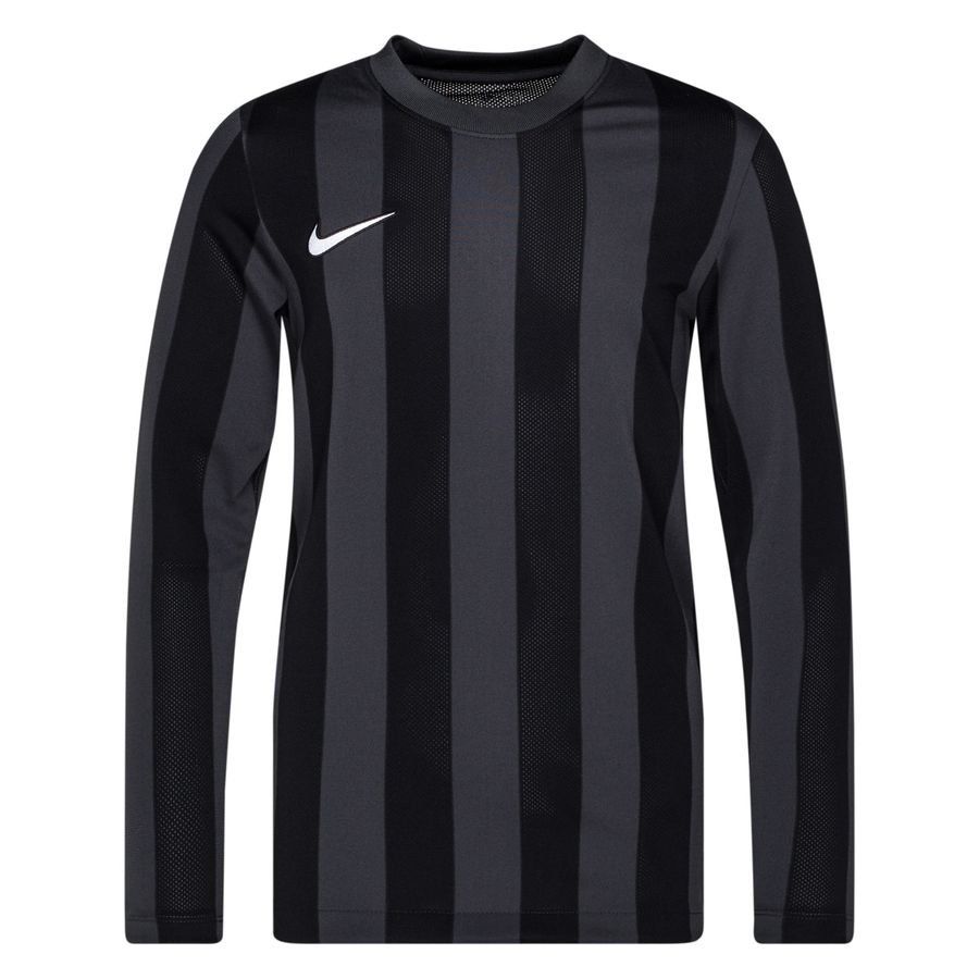 Nike Maillot Dri-FIT Striped Division IV - Gris/Noir/Blanc Manches Longues Enfant
