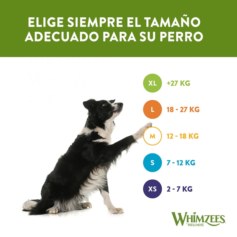 Petiscos dentais em formato de osso Whimzees para cães