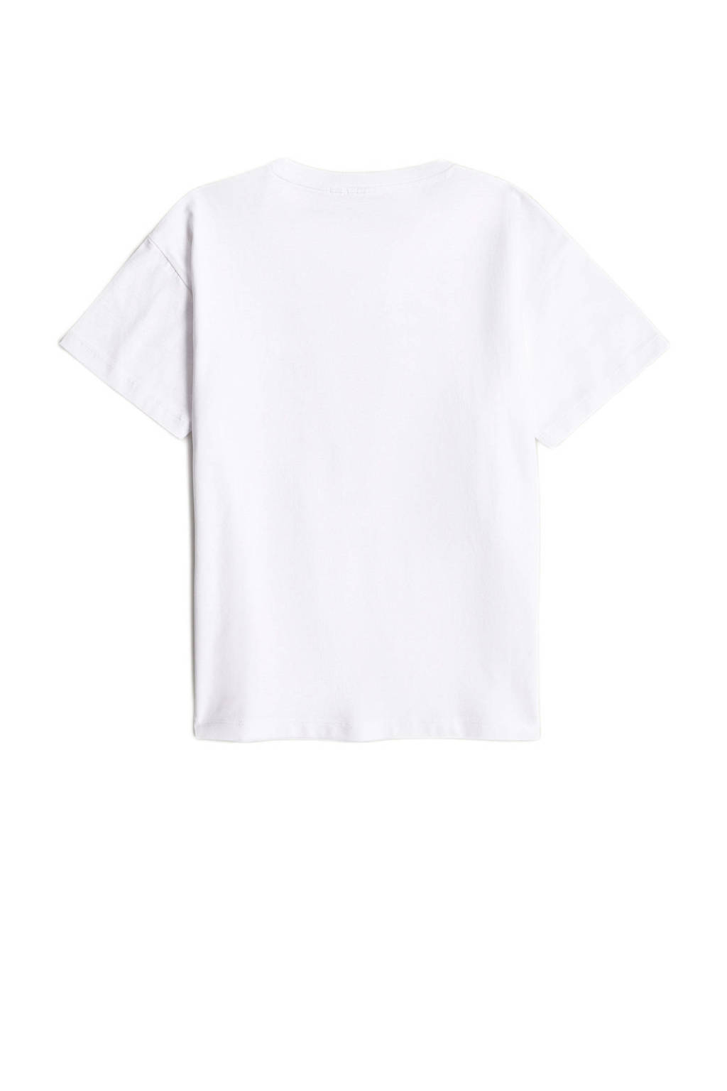 G-STAR T-shirt met logo wit/donkerblauw