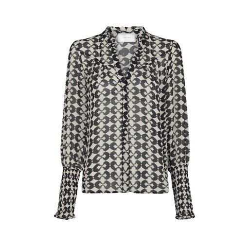 Neo Noir Camisa Graphic Print Bluse, Black, 40