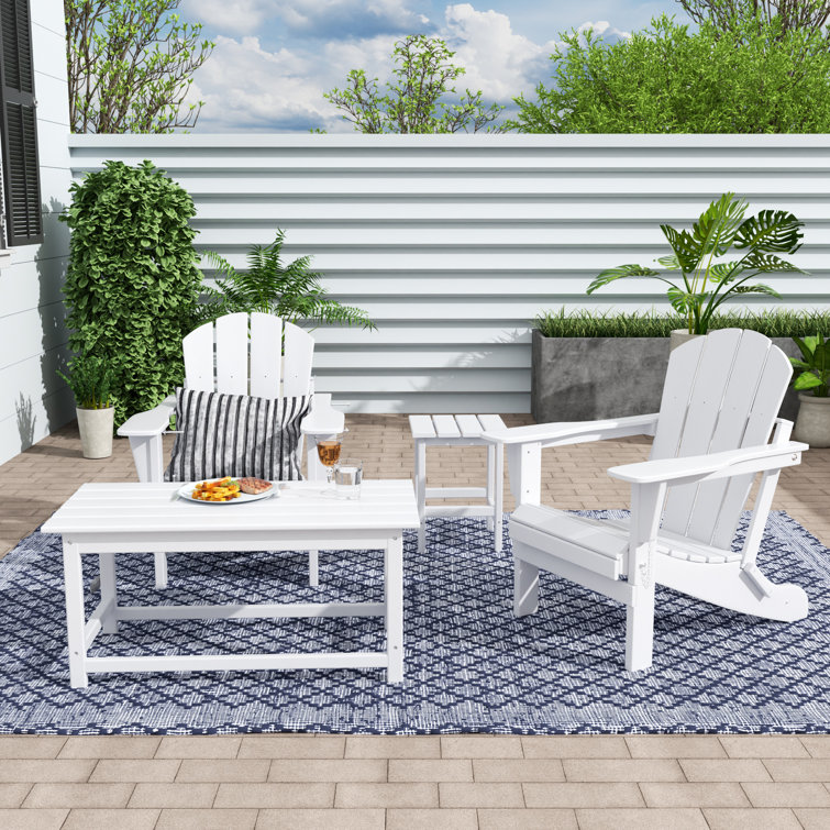 Kirkham Plastic Folding Adirondack Chair with Table