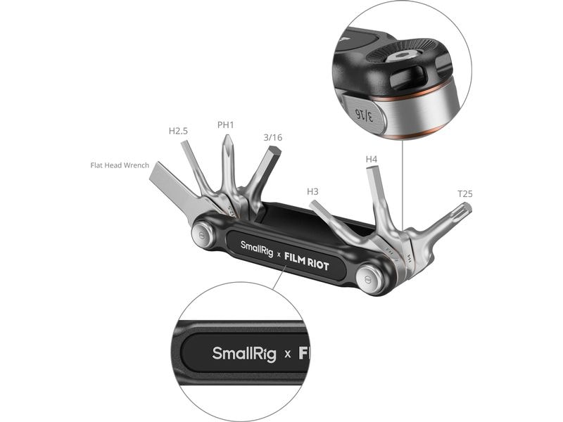 Smallrig 7-in-1-Klappschlüsselsatz Schwarz 7-in-1-Klappschlüsselsatz mit Mehrfachwinkelpositionierung