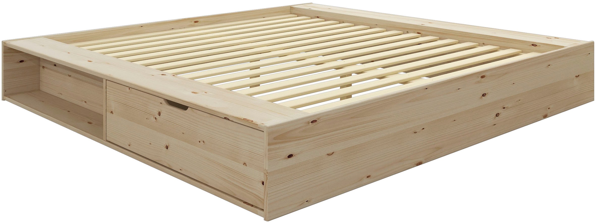 Home affaire Massivholzbett »Erno, OTTOs Choice, TOPSELLER, Stauraumbett Futonbett, 275KG belastbar« Breite/ Belastbarkeit: 120cm/275 KG, 180cm/275 KG,  mit Lattenrost, FSC® zertifiziert, viel Stauraum + Ablagen