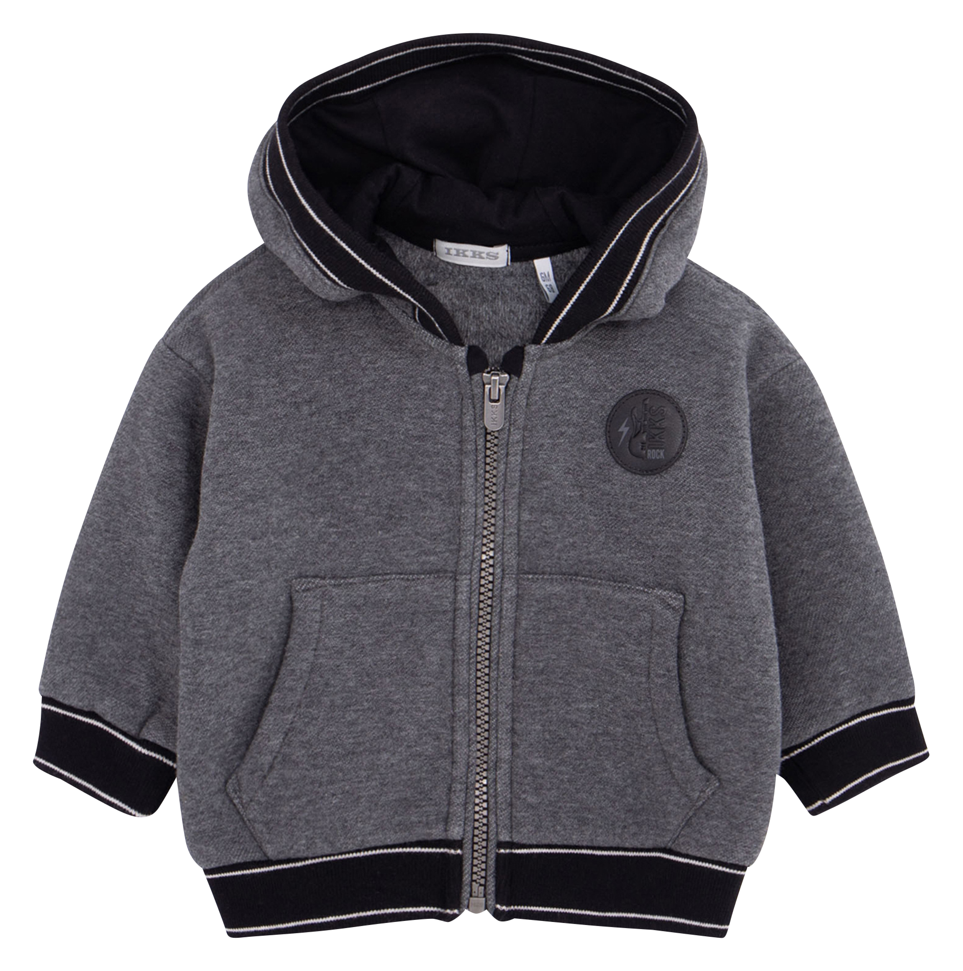 Cardigan col rond droit à capuche | Gris