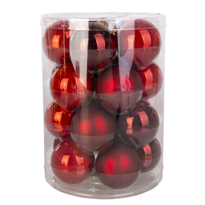 Christbaumkugeln aus Glas - rot - ca. 6 cm - 20 Stück