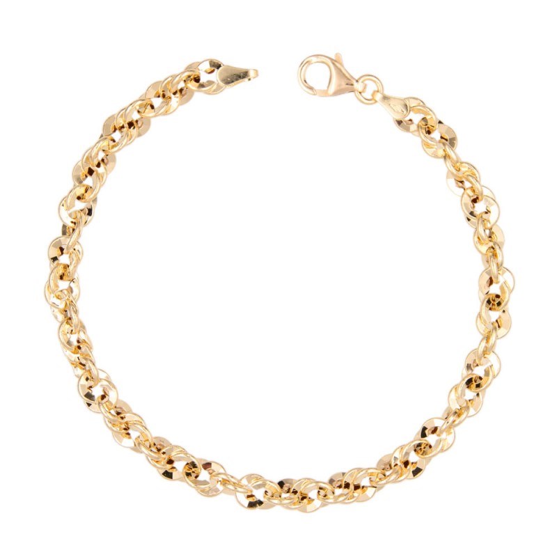 Bracelet Or Jaune Maille Corde - Femme