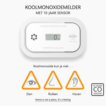 Elro FC5003 koolmonoxidemelder inclusief 2 jaar AA-batterij