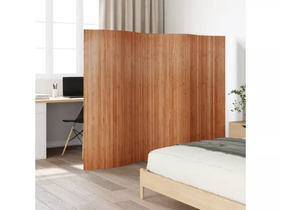 Cloison de séparation marron 165x250 cm bambou
