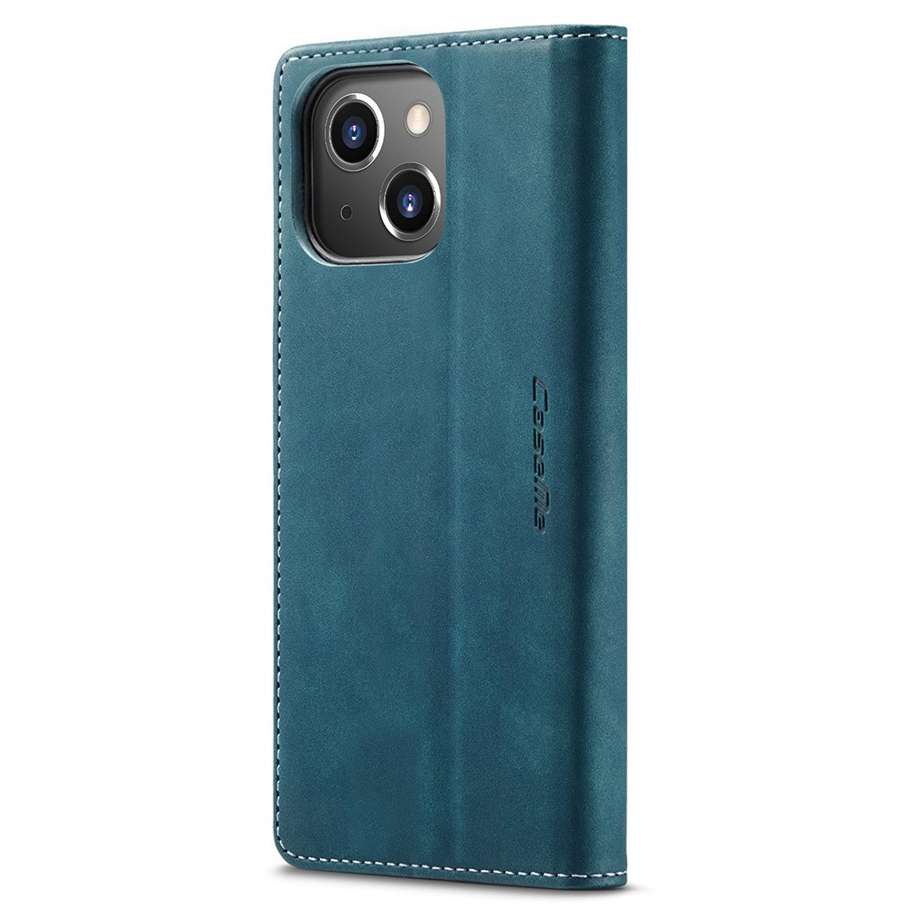 iPhone 15 Leder Tasche Flip Wallet Etui mit Kartenfächern - Blaugrün