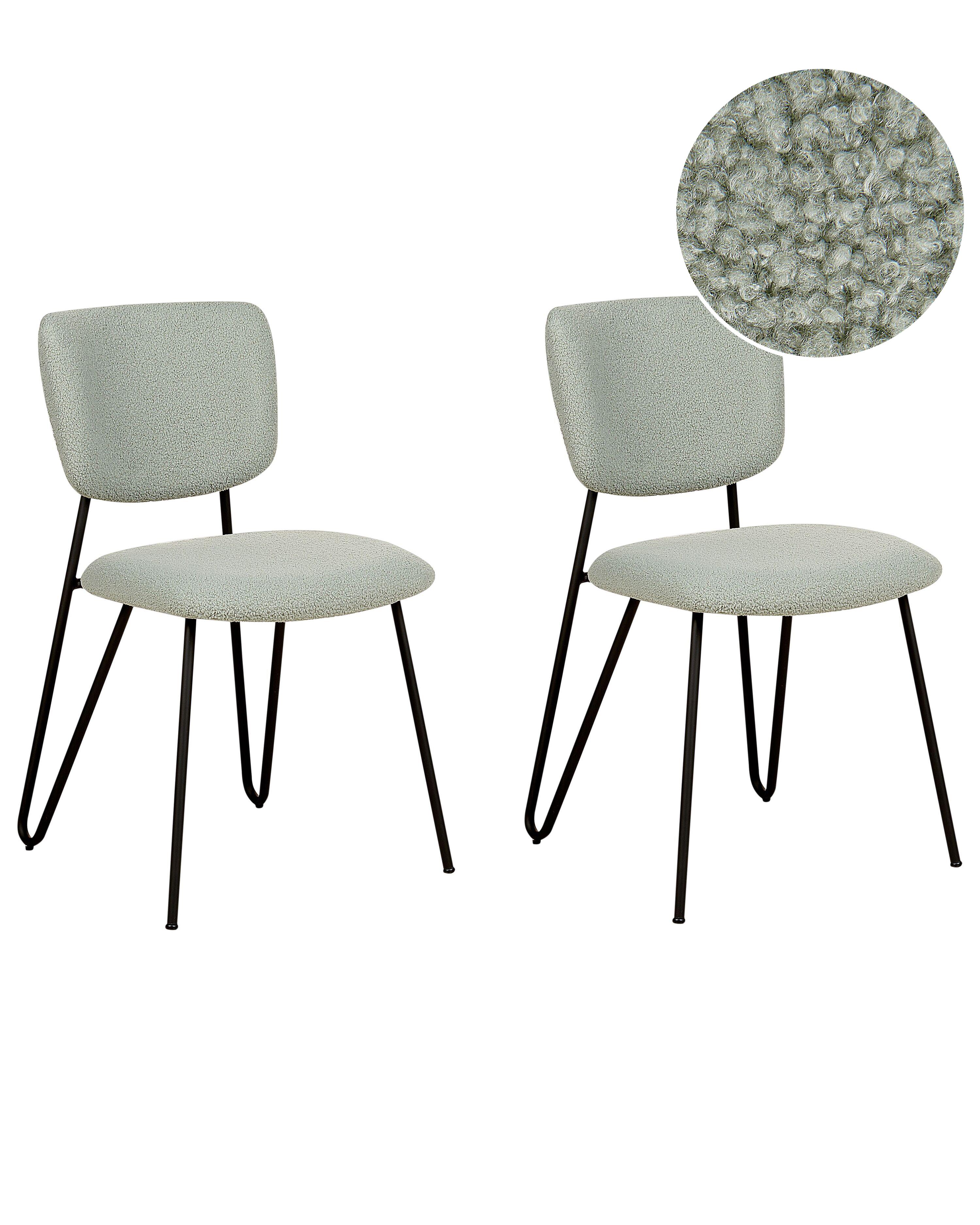 Set van 2 eetkamerstoelen NELKO Bouclé Lichtgroen