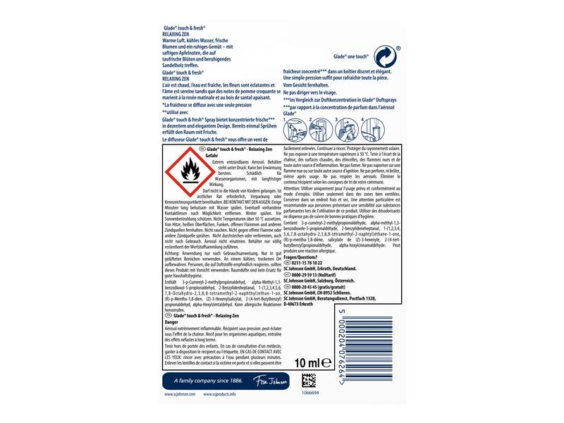 Glade Touch & Fresh Original Relaxing Zen Minispray 10 ml Erfrischender Raumduft