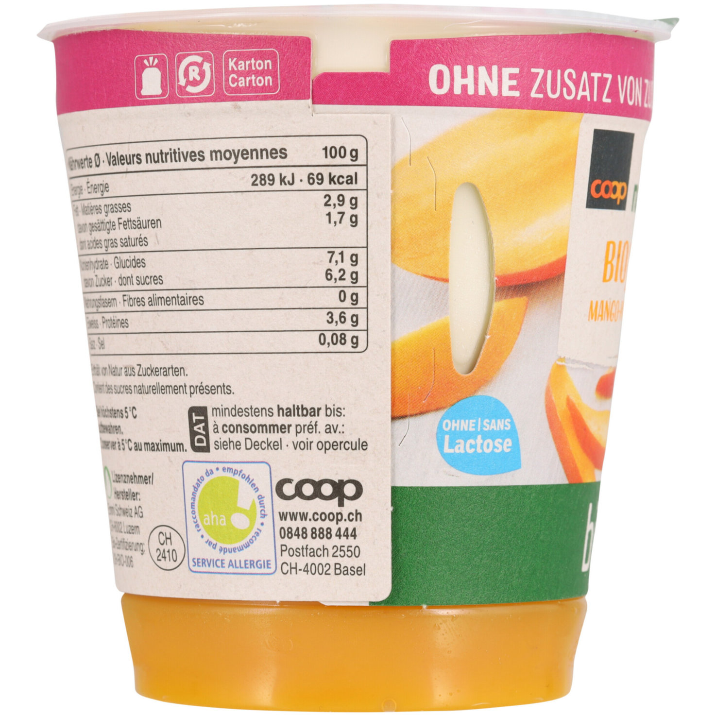 Naturaplan Bio Fairtrade Joghurt Mango Passionsfrucht ohne Zuckerzusatz 2x150g