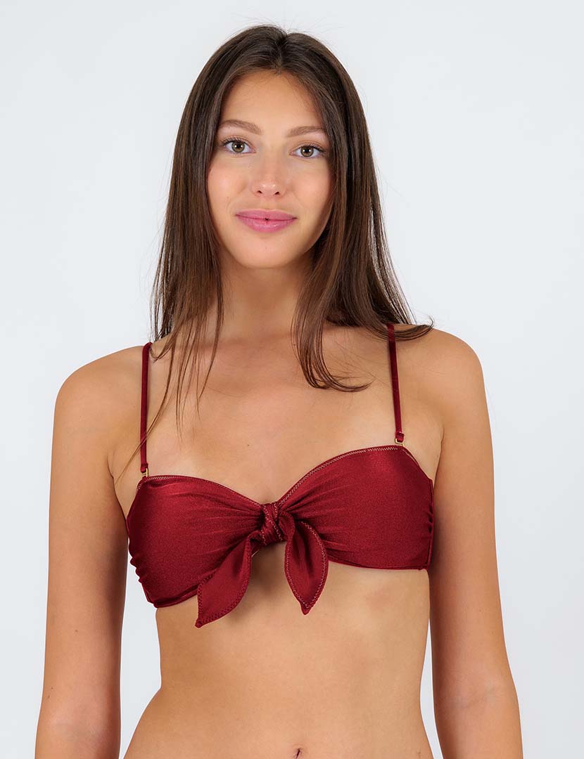 Top Divine Shimmer Bikini Red