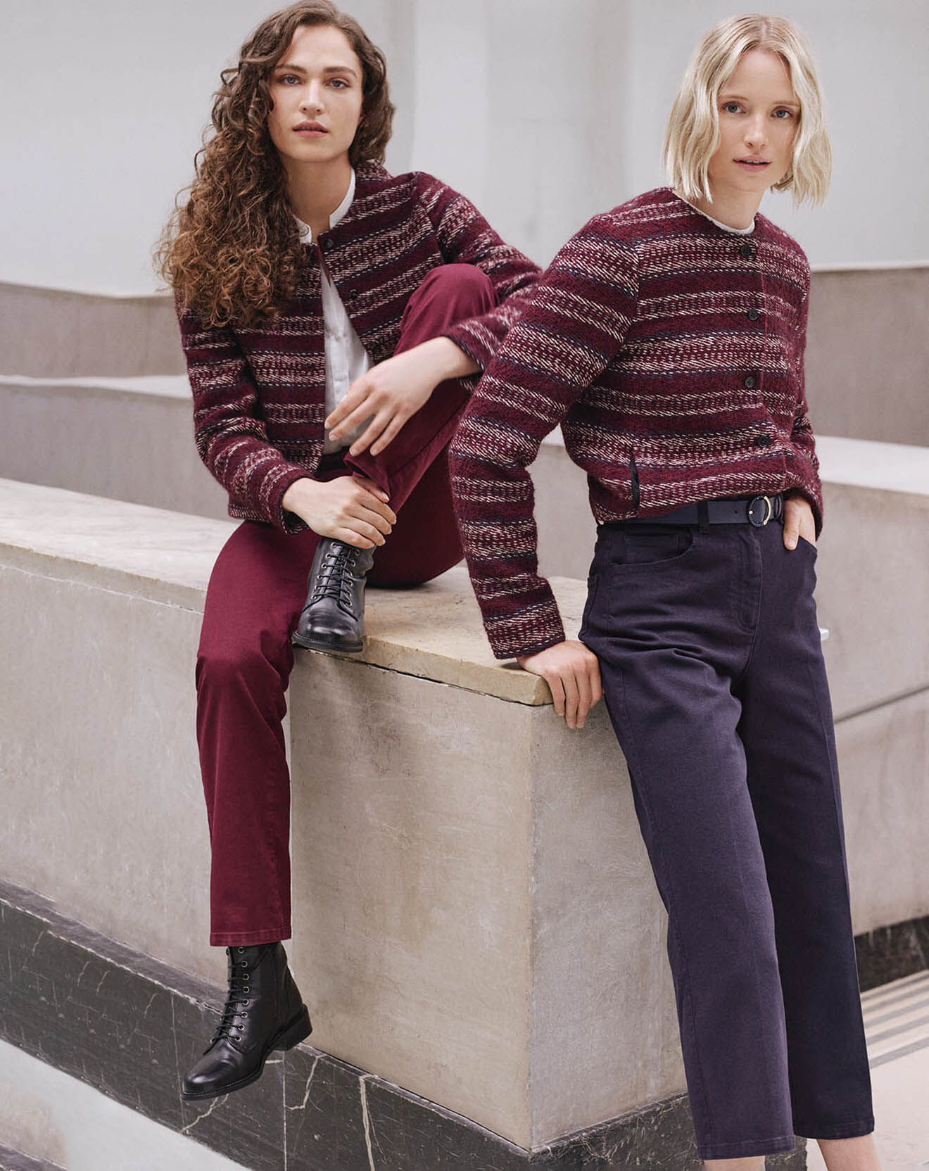 Caroll Veste Anne imprimée bordeaux