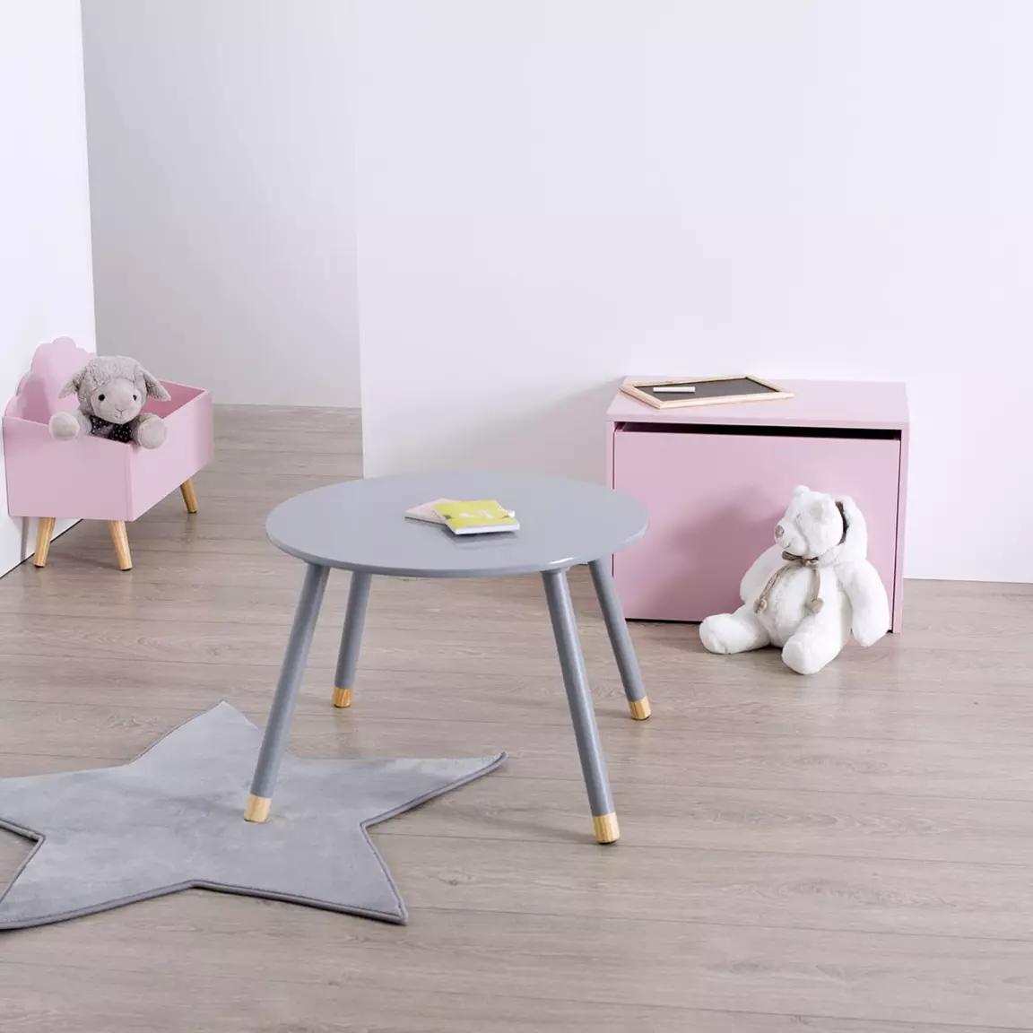 Table enfant bois (H43 cm) Douceur Grise