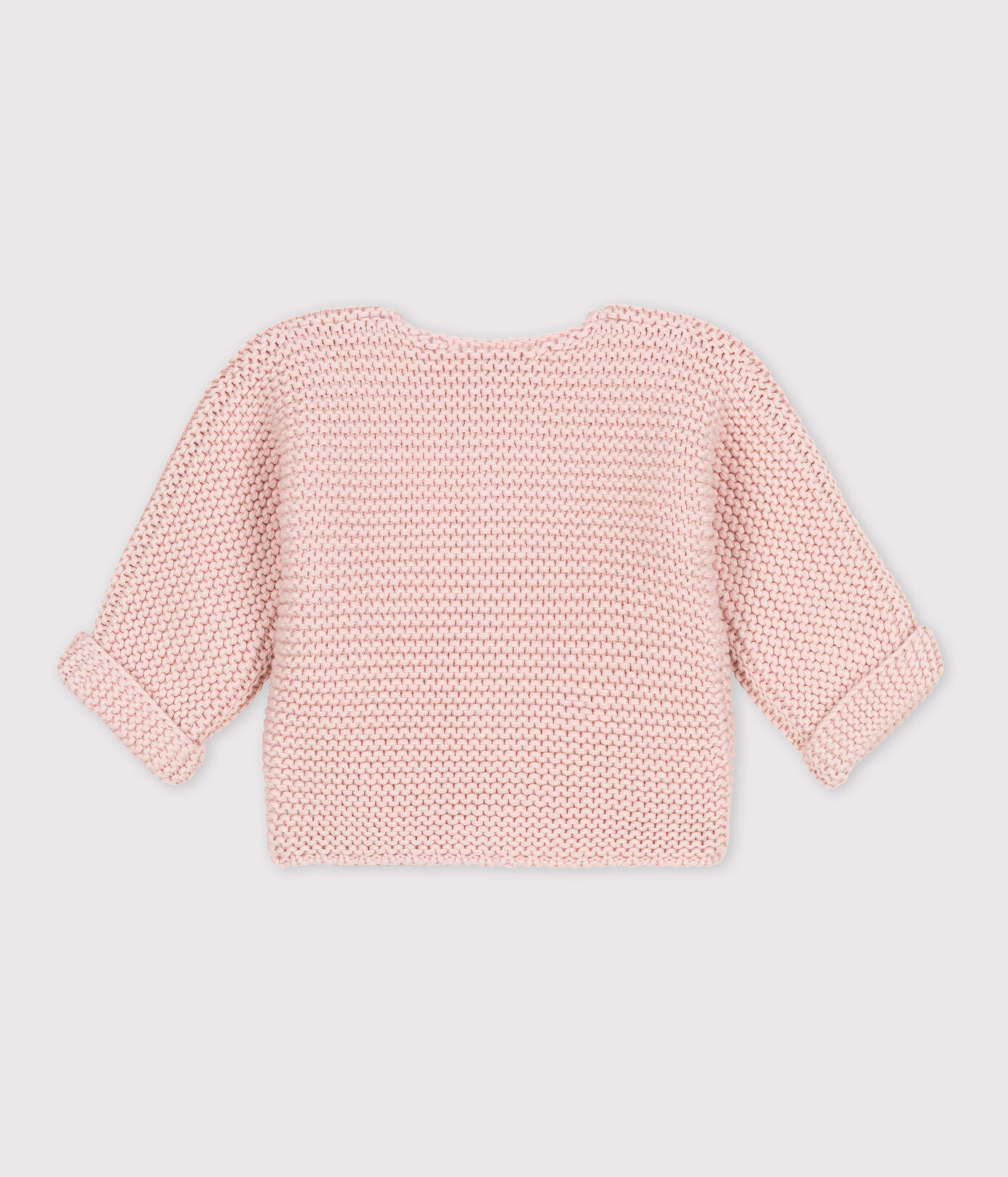 Cardigan bébé tricot point mousse en coton