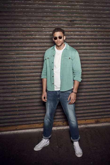 STHUGE Sweat-Hemd, Overshirt, acid washed, Langarm, bis 8 XL