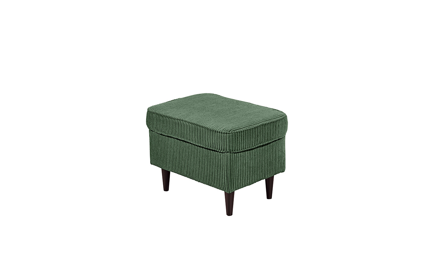 Hocker - winter moss - Cord - Massivholzfüße