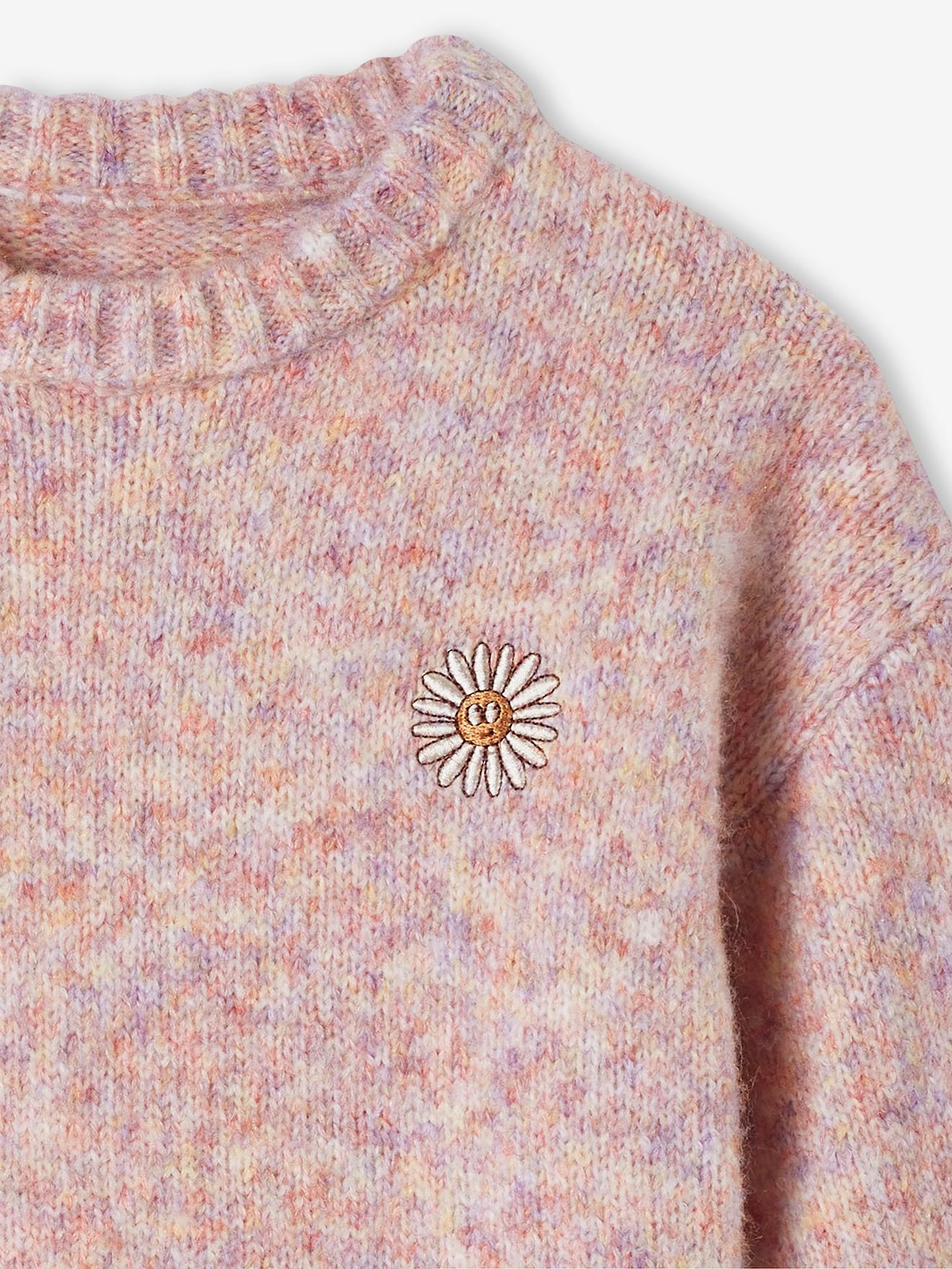 Suéter de malha mesclada multicolorido para meninas