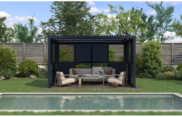 Schiebewandlamellen Lamellenwand für Kea-Pergola - grau - 270 cm (KEA 3m)