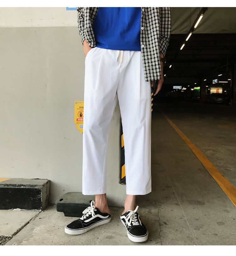 Nightbell - Cropped rechte broek met trekkoord