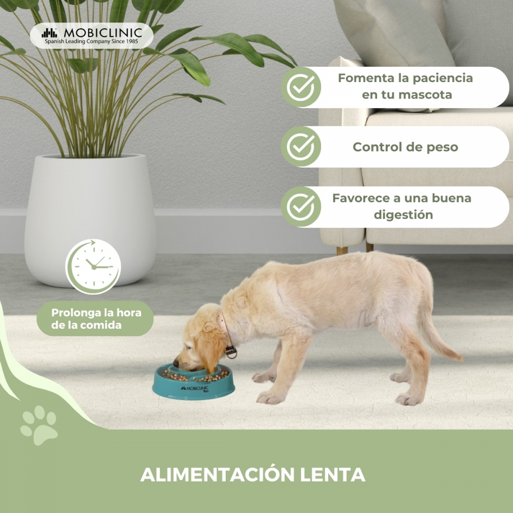 Comedouro lento, anti-engolir, antiderrapante, 500ml, espiral, 19,5 x 4,6 x 20,6cm para cães