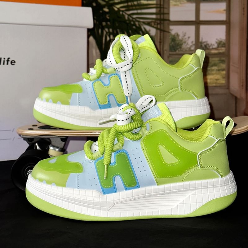 Tanzanite - Color Block veter-platform sneakers