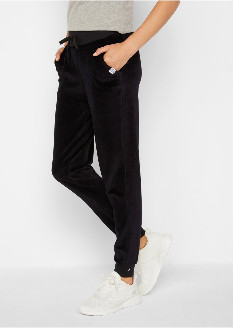 Pantalon de jogging en velours éponge, coupe ample
