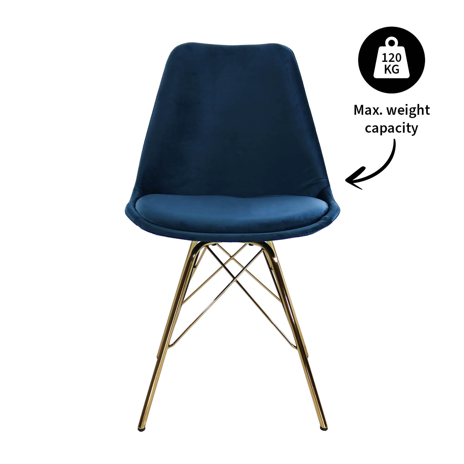 Kick Kuipstoel - Velvet d.blauw GL