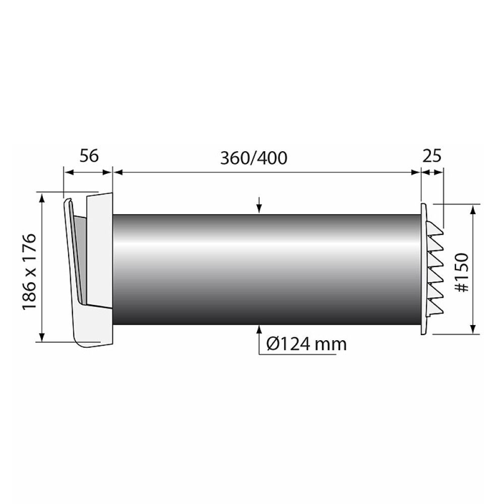 VEGGVENTIL FRESH TL80C DBS Ø80 HVIT