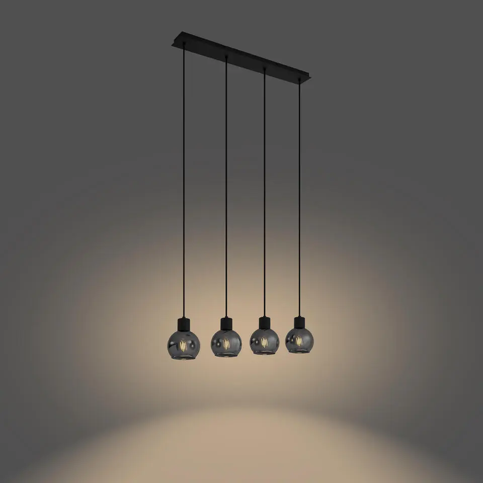 Qazqa hanglampen vidro grijs e27