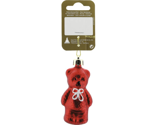 Kerstdecoratie hangende beer rood