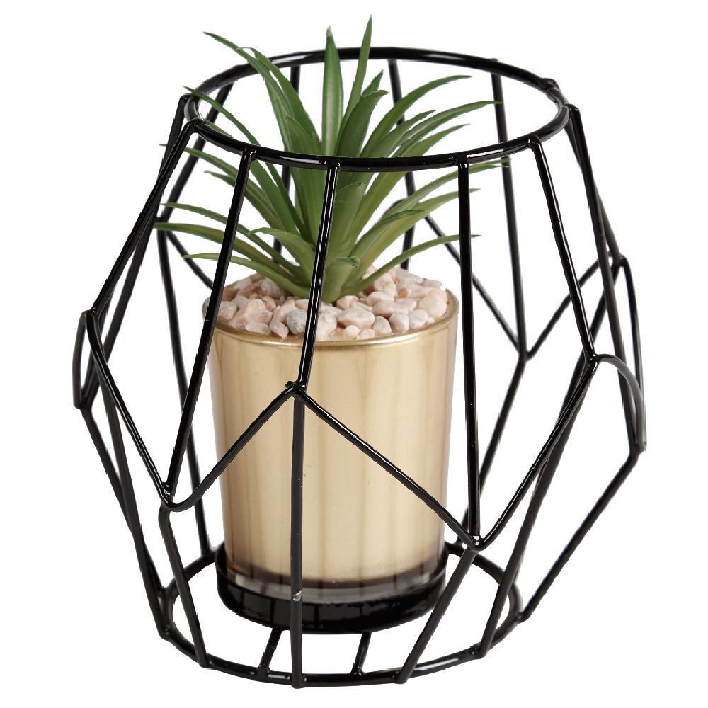 Plante artificielle dans structure graphiphe en métal