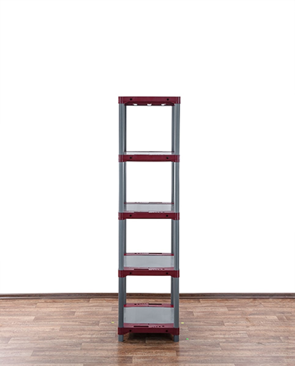 PROREGAL Plastic Plank Big Grey Bear Hoog HxBxD 180 x 70 x 46 cm Plank Draagvermogen 160 kg Grijs/Rood
