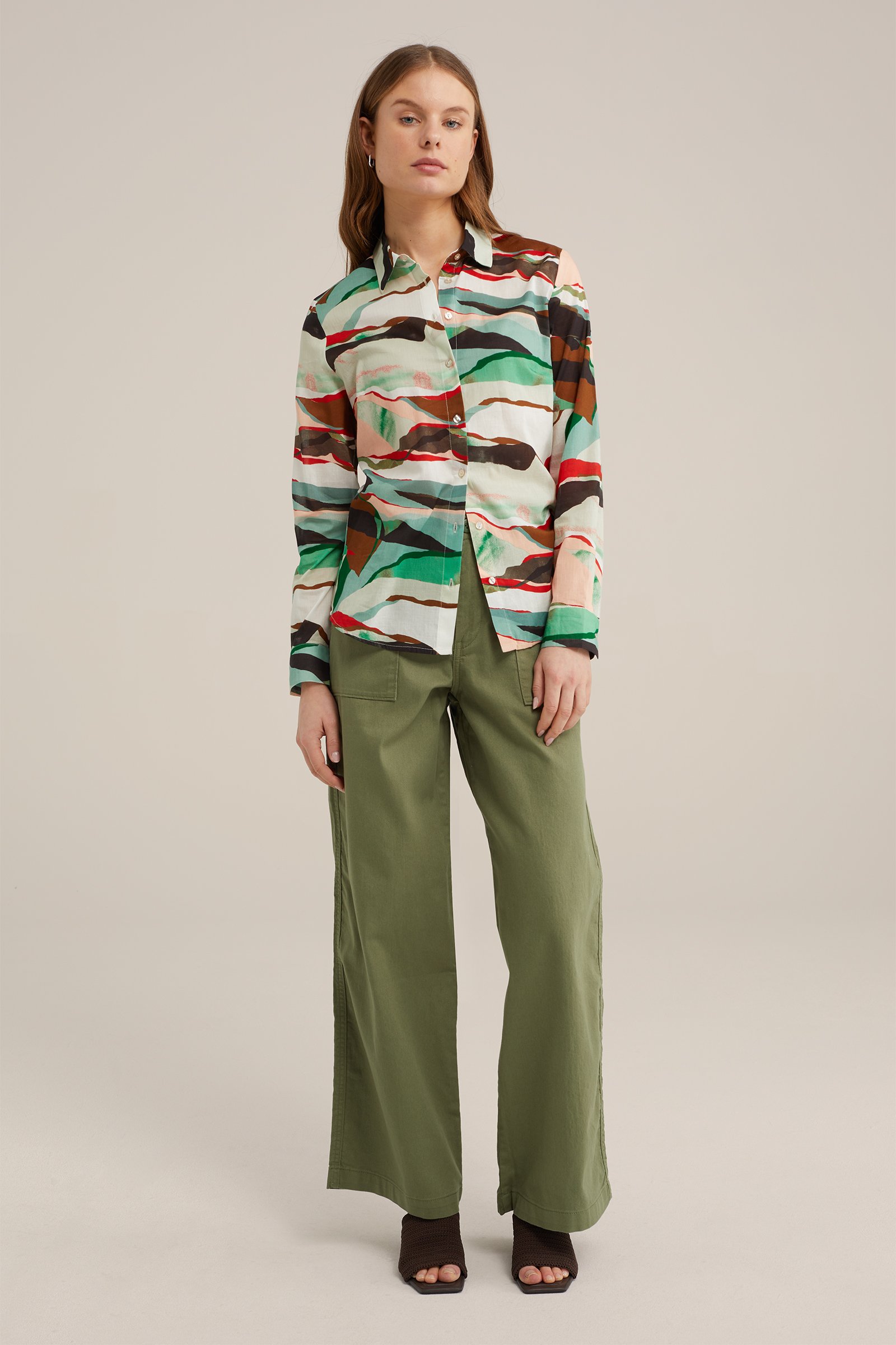 wide leg broek WE Fashion Legergroen